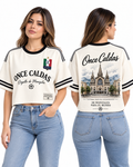 Once Caldas Orgullo de Manizales — Oversize larga mujer frente y espalda