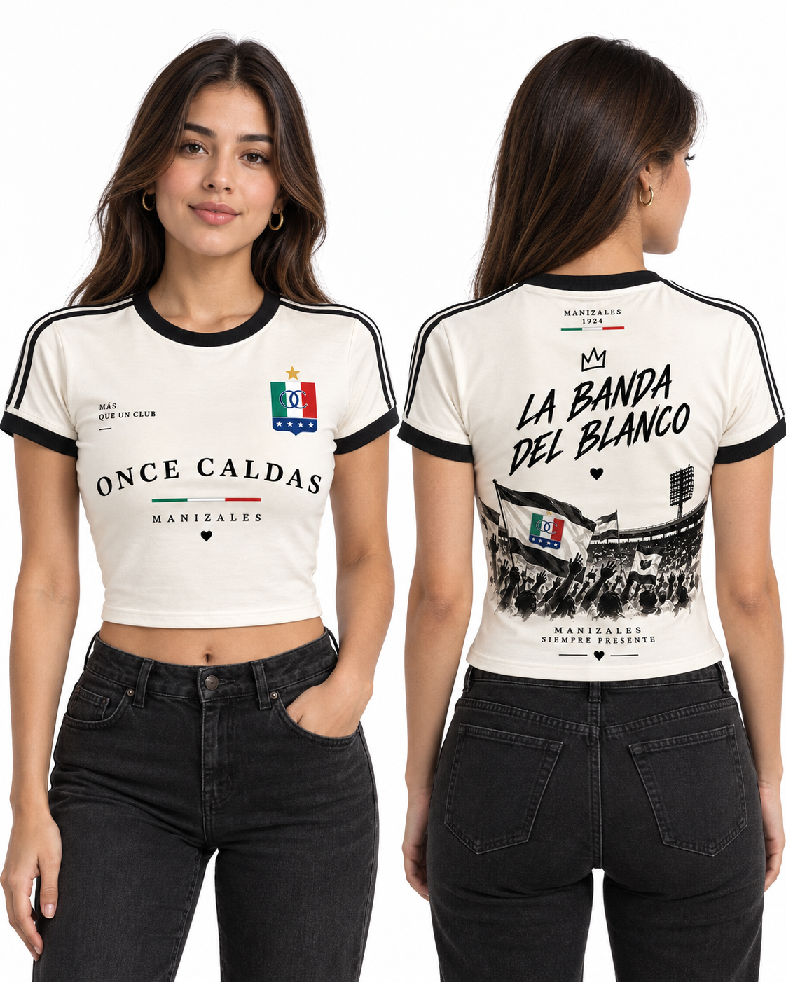 Once Caldas · La Banda del Blanco, vista frontal y trasera