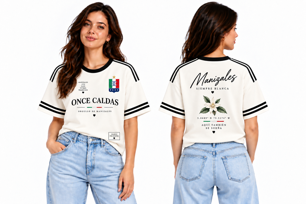Once Caldas · Siempre Blanco, vista frontal y trasera