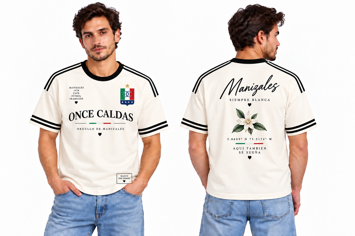 Once Caldas · Siempre Blanco, vista frontal y trasera