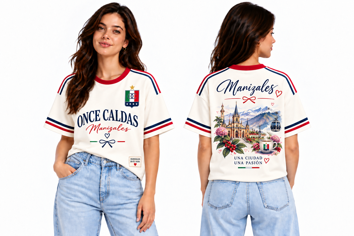 Once Caldas · Una Ciudad, Una Pasión, vista frontal y trasera