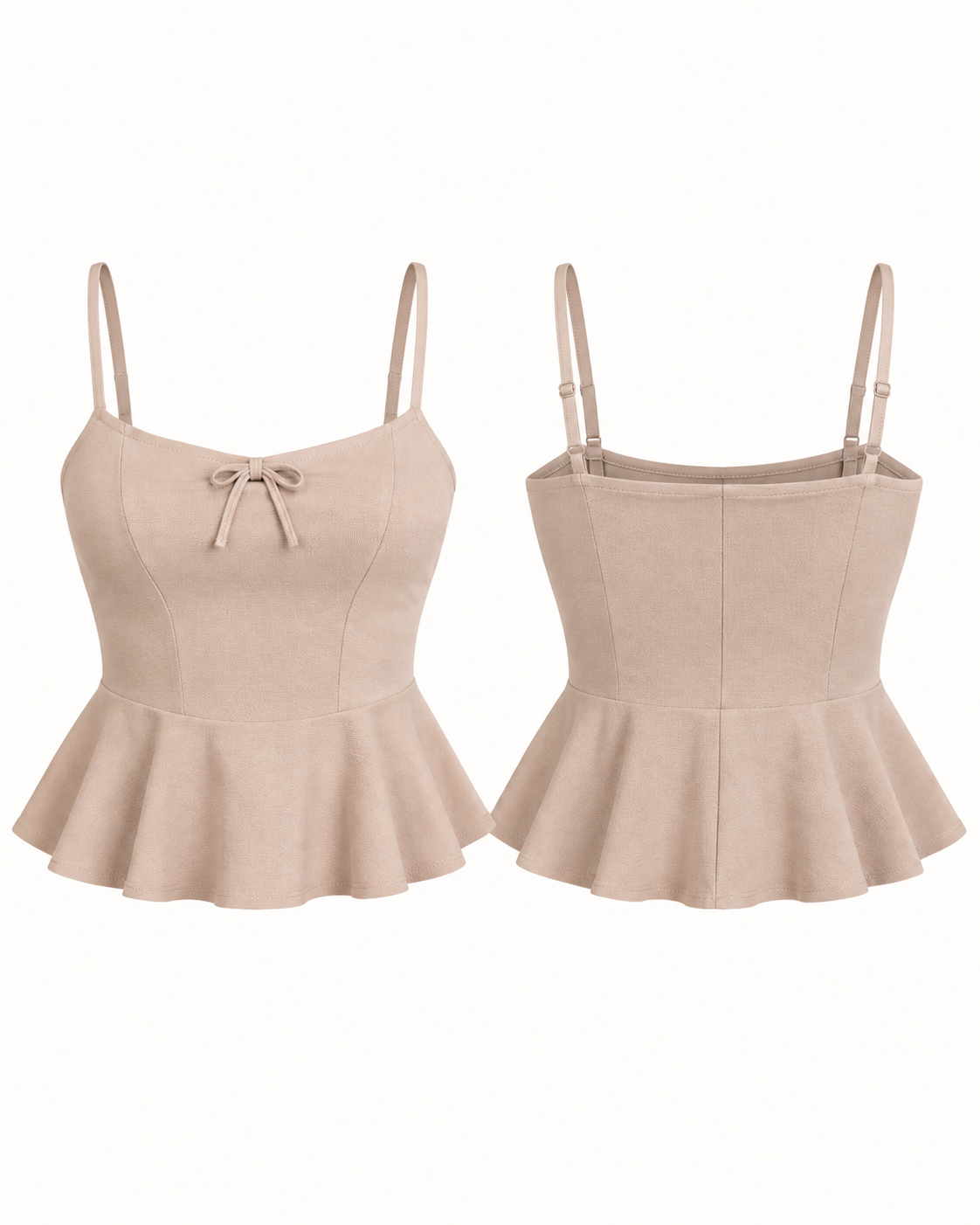 Peplum Luz beige — Prenda sola frente y espalda