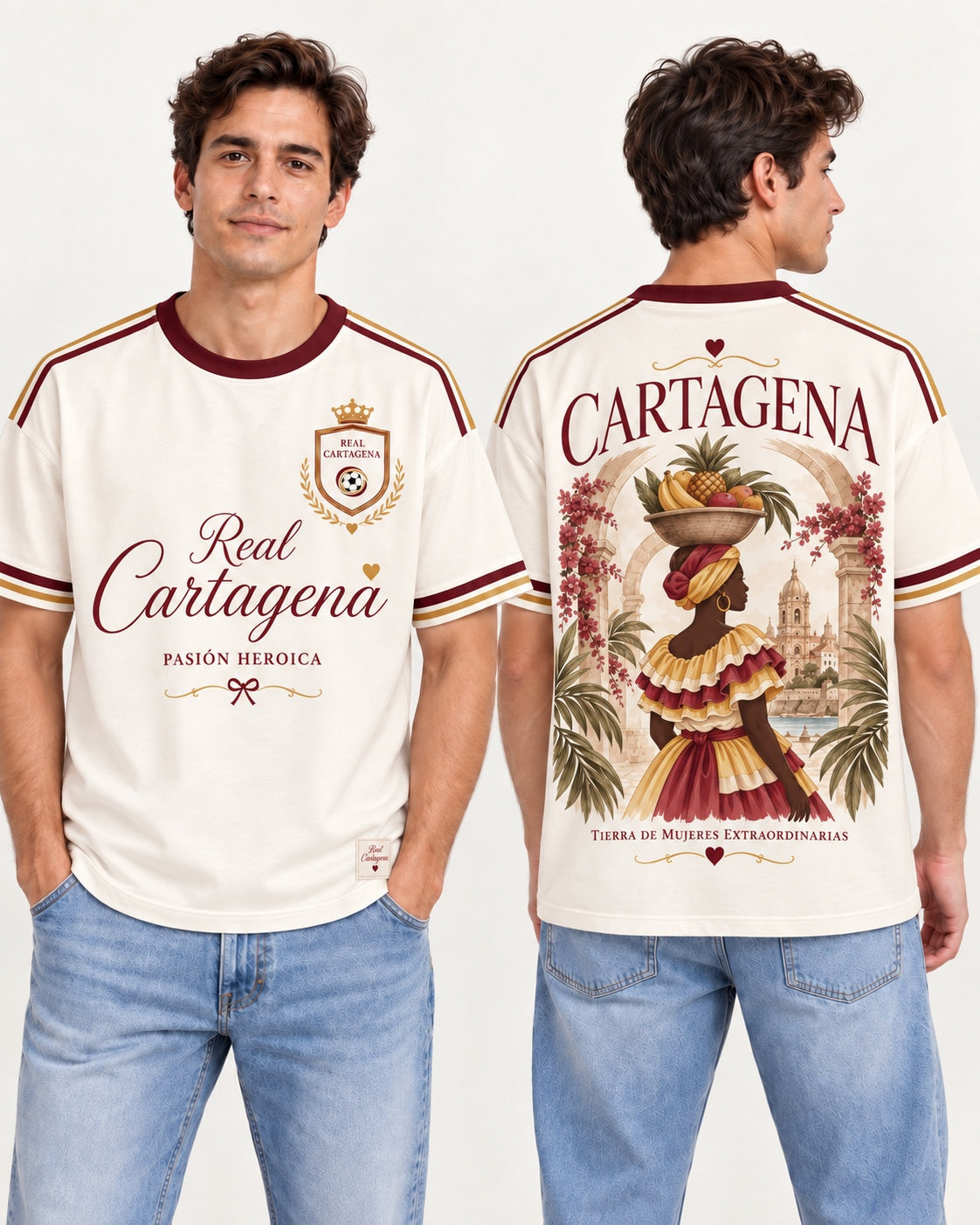 Real Cartagena regular hombre frente y espalda
