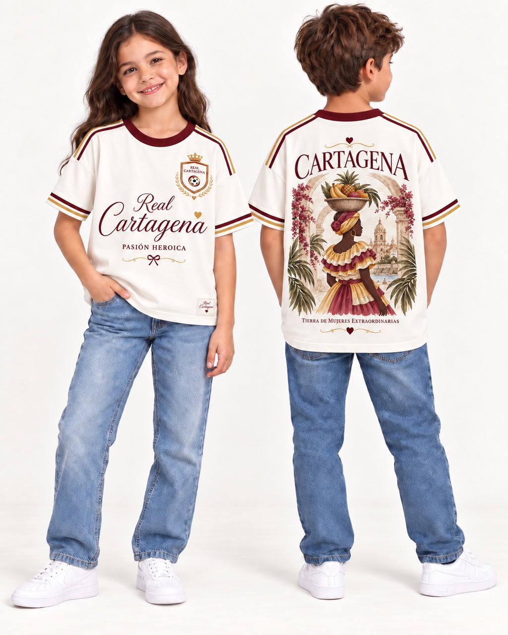Real Cartagena niños frente y espalda