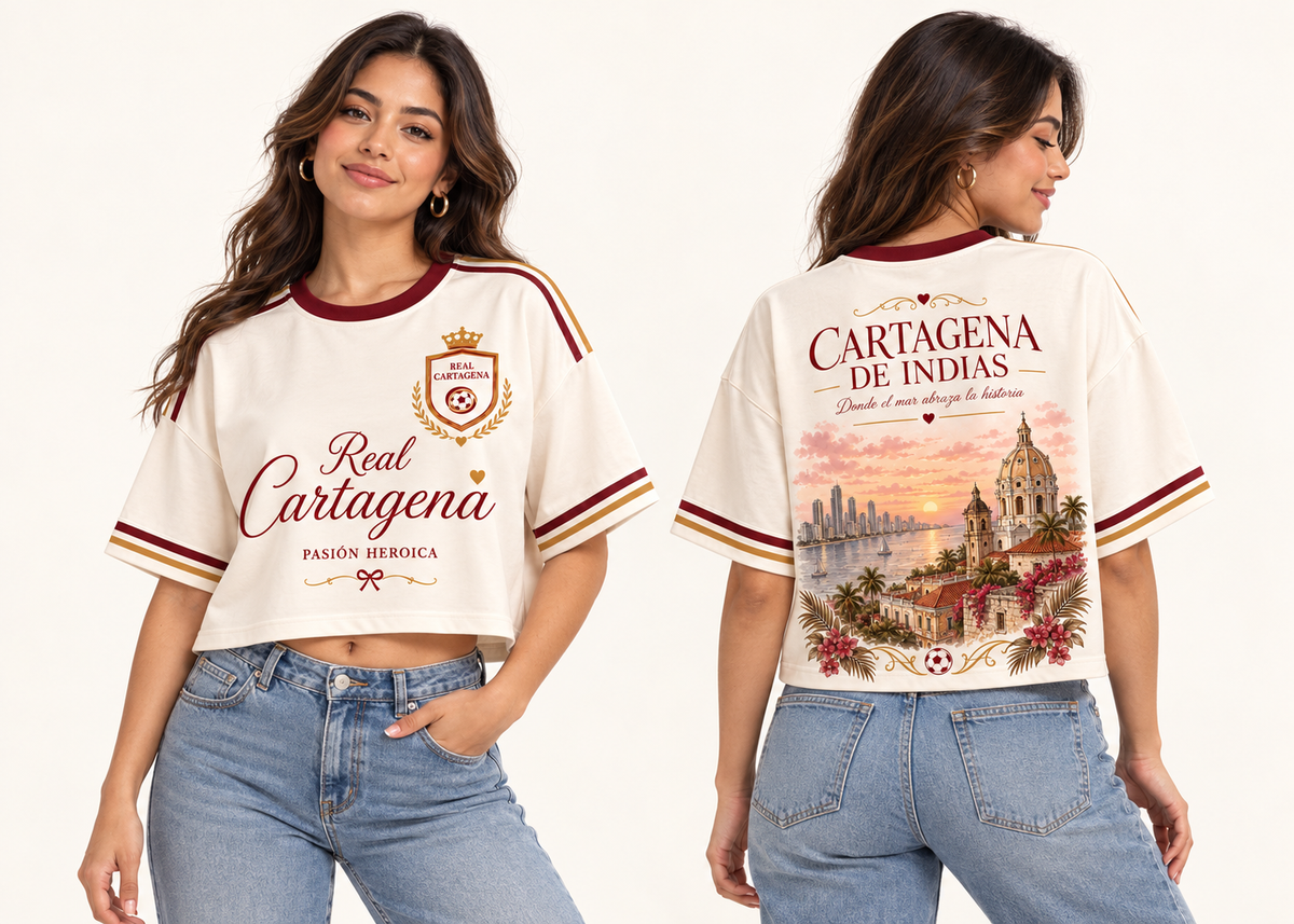 Oversize corta mujer frente y espalda