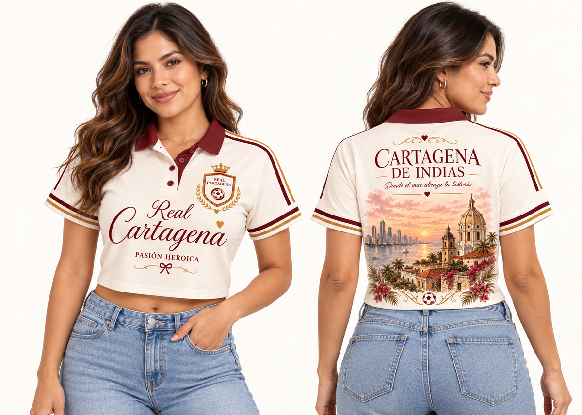 Polo corta mujer frente y espalda
