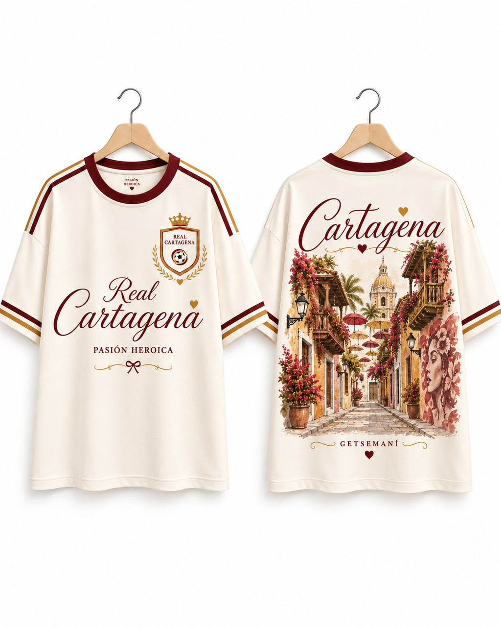 Real Cartagena Getsemaní Heroico - prenda sola frente y espalda