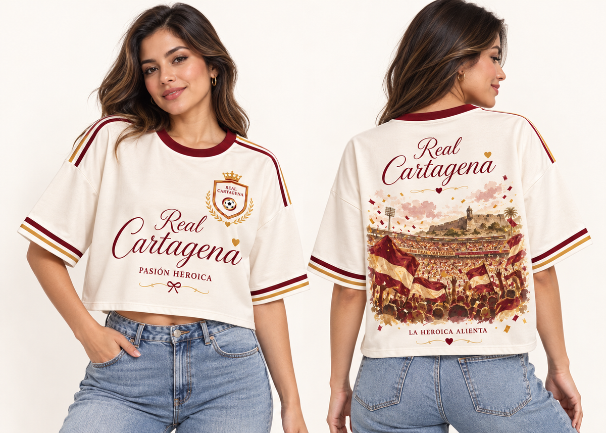 Oversize corta mujer frente y espalda