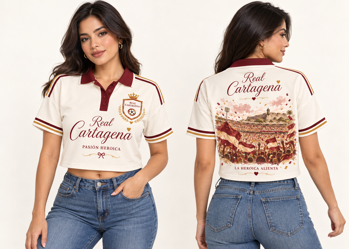 Polo corta mujer frente y espalda
