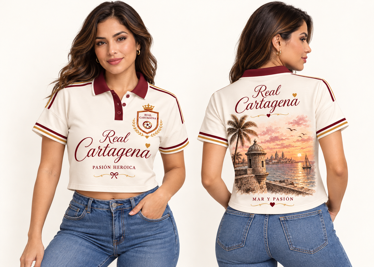 Polo corta mujer frente y espalda
