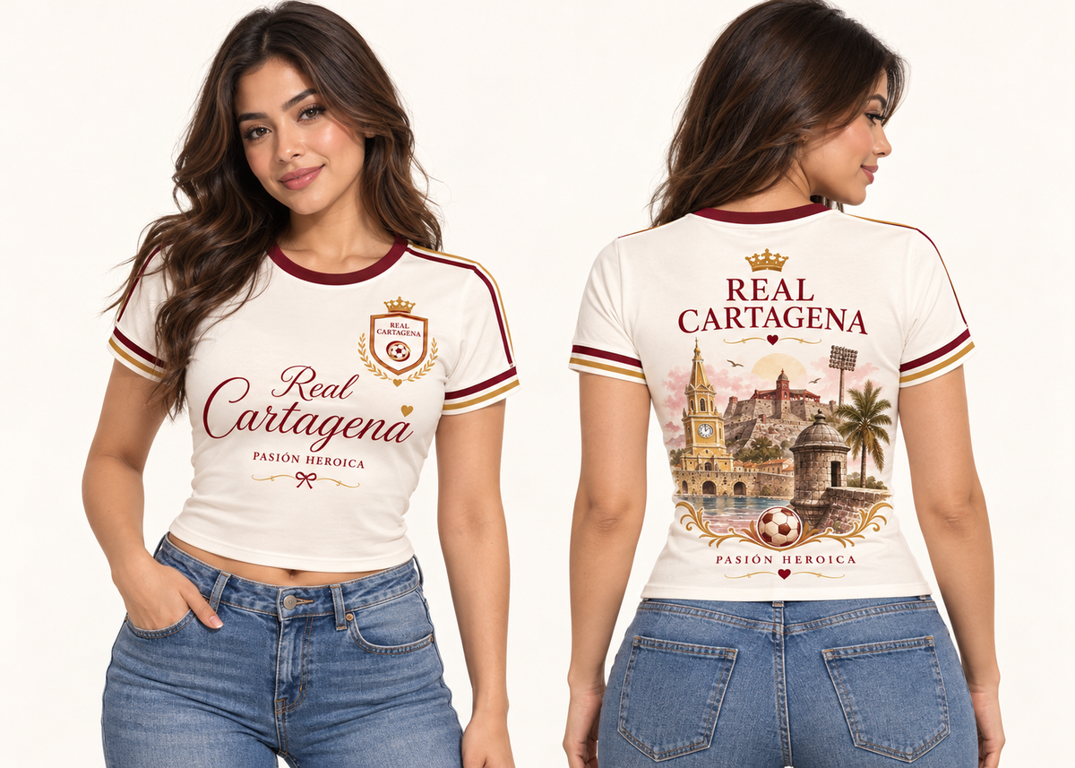 Baby tee mujer frente y espalda