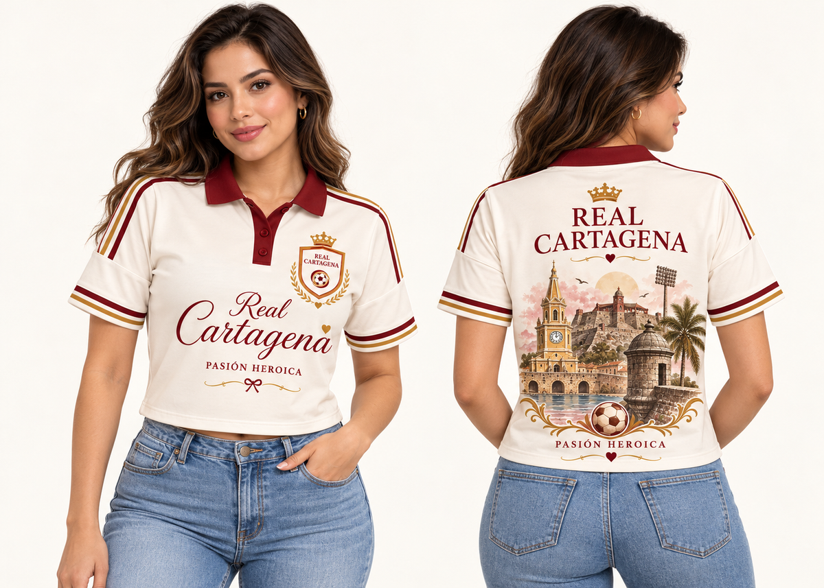 Polo corta mujer frente y espalda