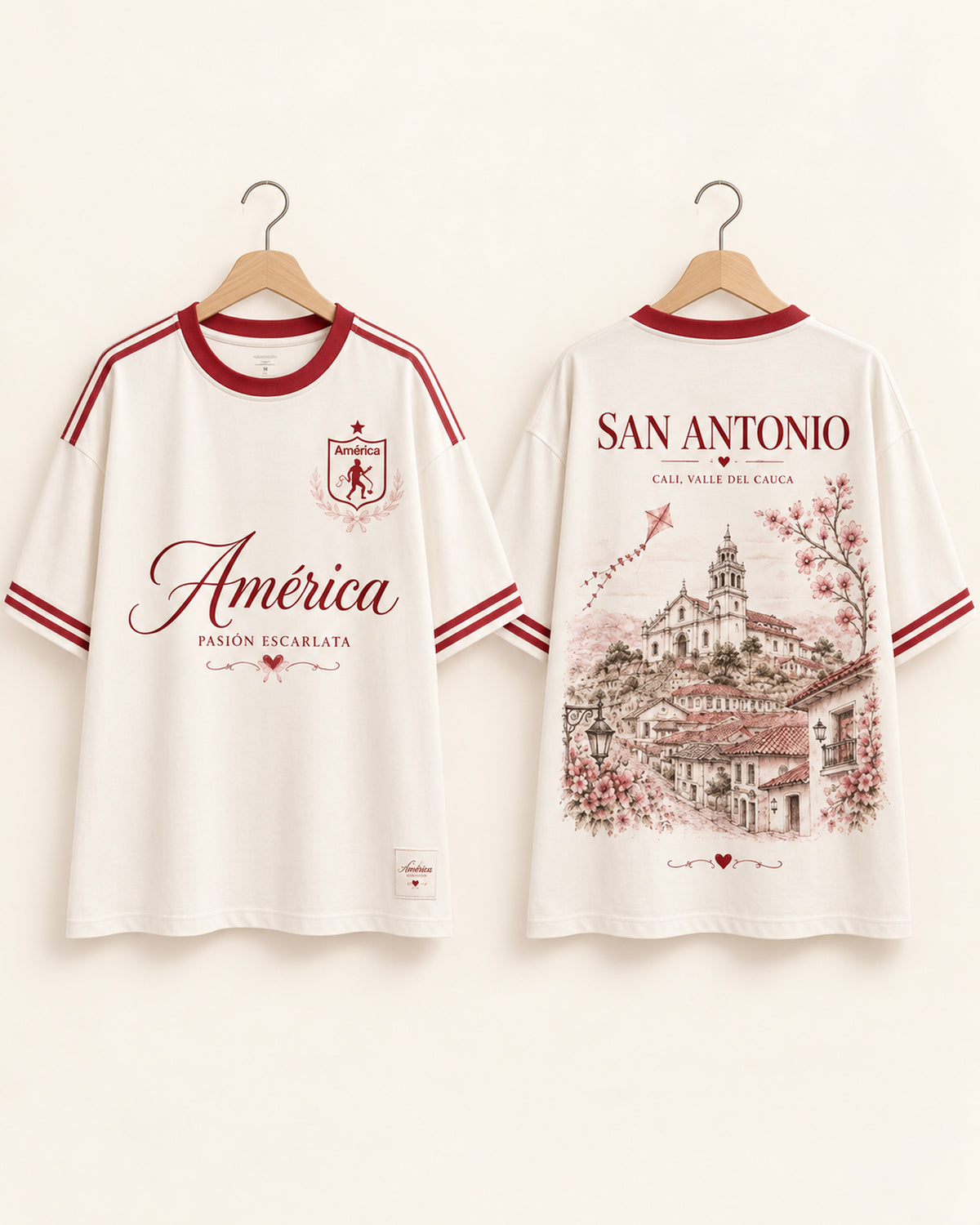 América De Cali X San Antonio — prenda sola frente y espalda
