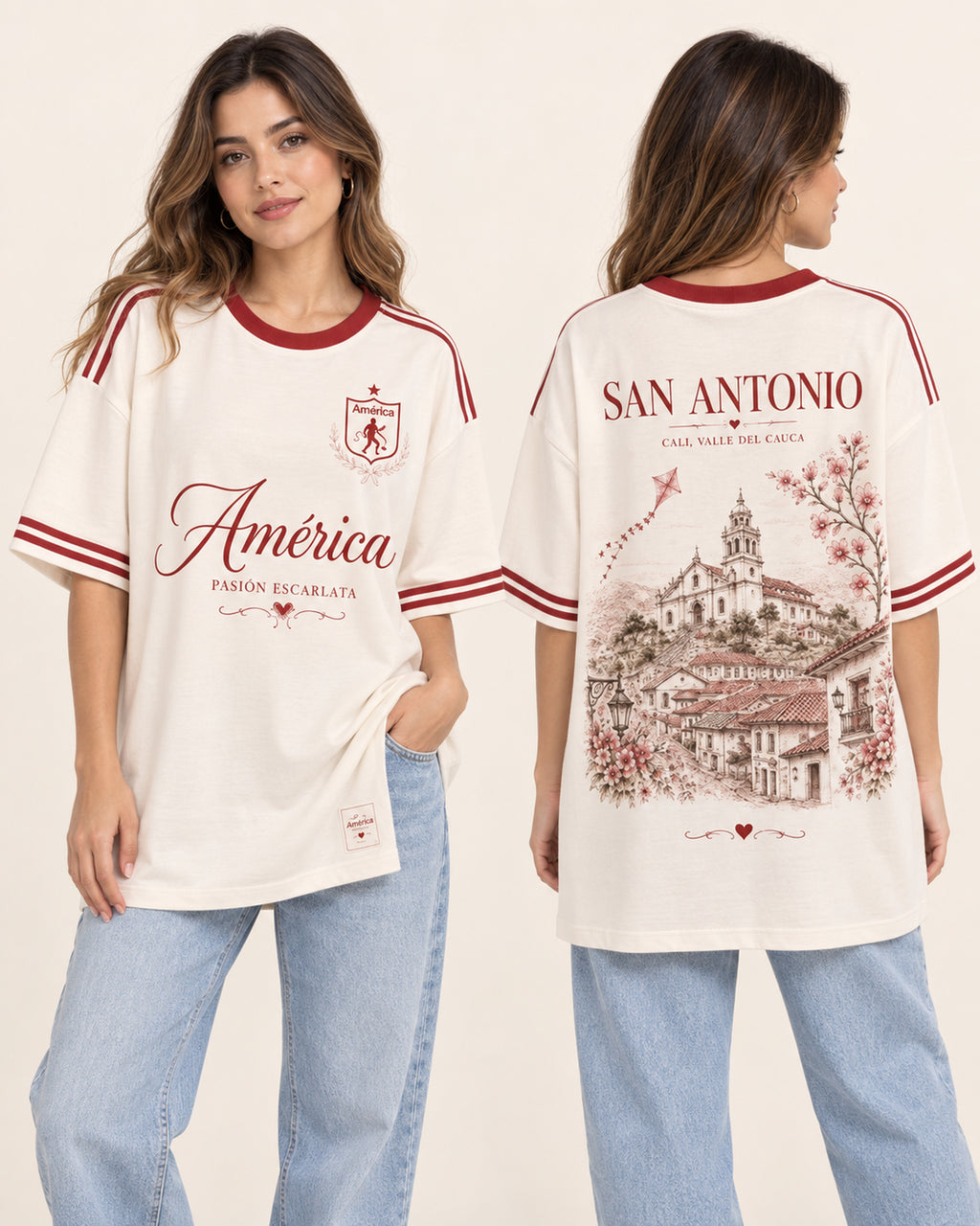 América De Cali X San Antonio — oversize larga mujer
