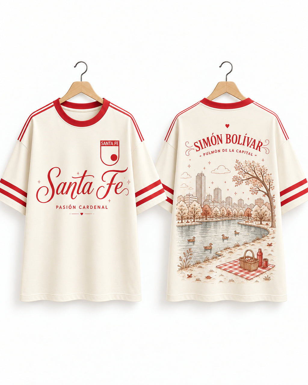 Santa Fe X Simón Bolívar - prenda sola frente y espalda