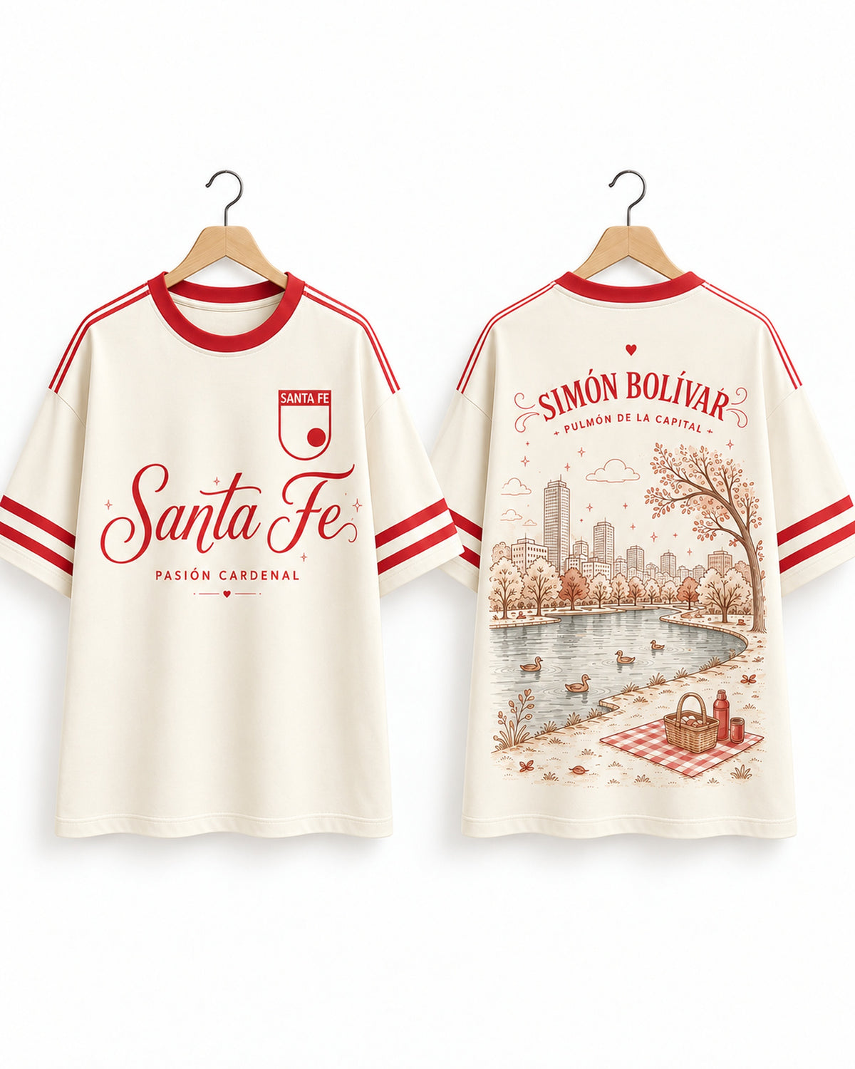 Santa Fe X Simón Bolívar - prenda sola frente y espalda