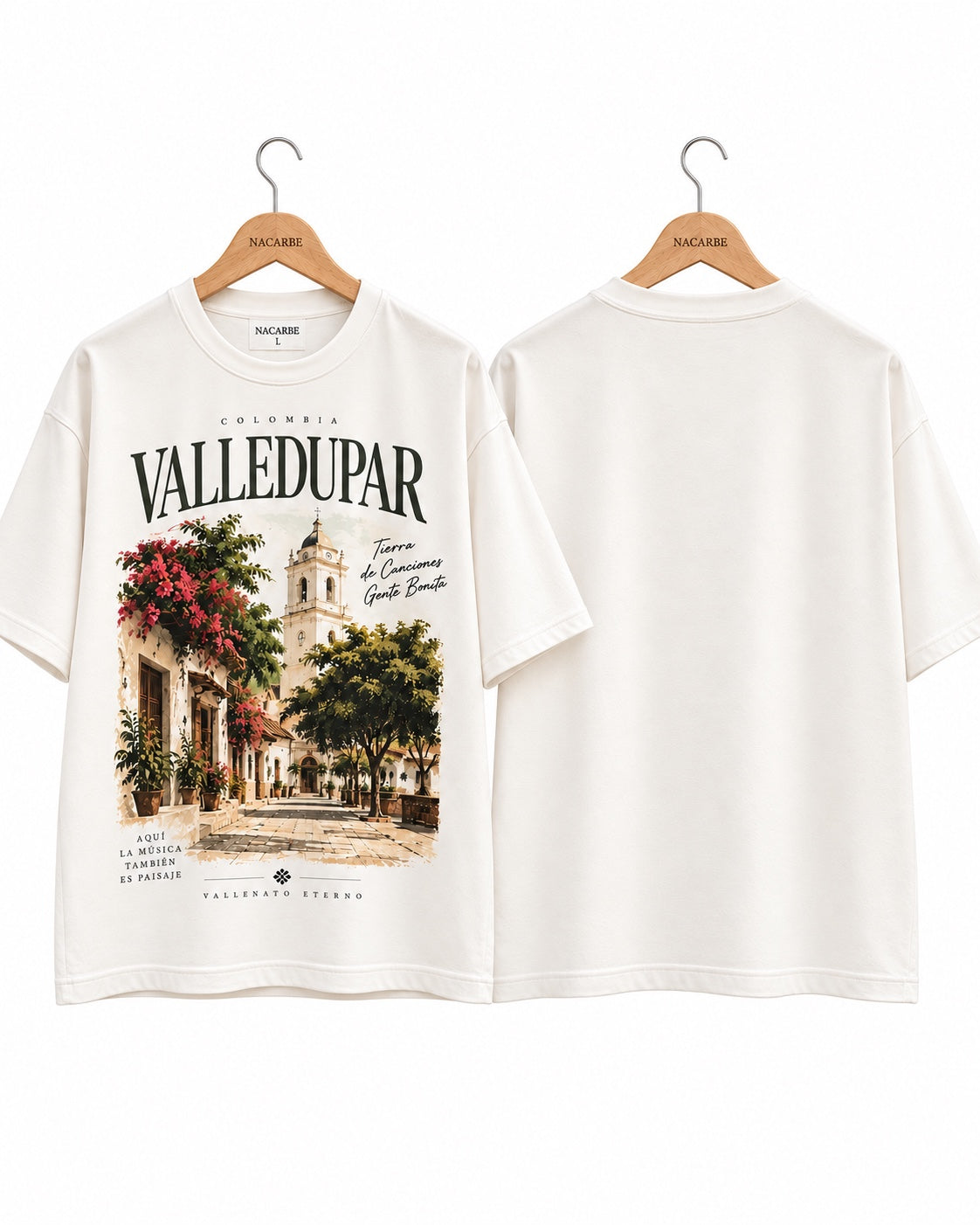 Valledupar X Tierra De Canciones - prenda frente y espalda